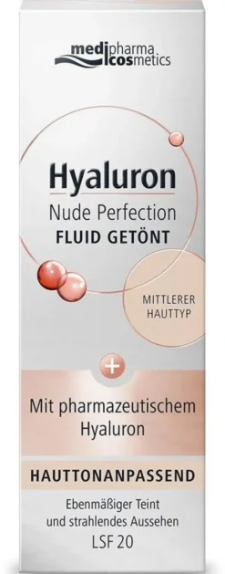 medipharma cosmetics Hyaluron Nude Perfection Fluid getönt mittlerer Hauttyp LSF20 50 ml
