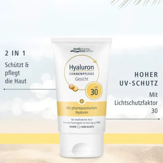 medipharma cosmetics Hyaluron Sonnenpflege Gesicht LSF 30 50 ml Creme
