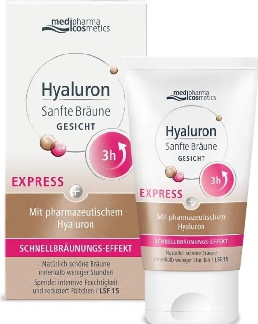 medipharma cosmetics Hyaluron Sanfte Bräune Express Gesichtspflege 30 ml Creme