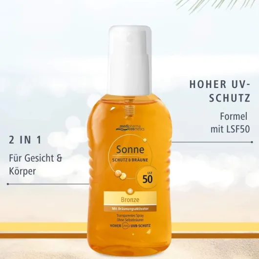 medipharma cosmetics Sonne Schutz & Bräune Bronze LSF 50 200 ml Pumpspray