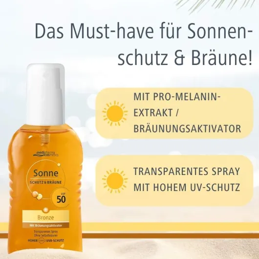 medipharma cosmetics Sonne Schutz & Bräune Bronze LSF 50 200 ml Pumpspray