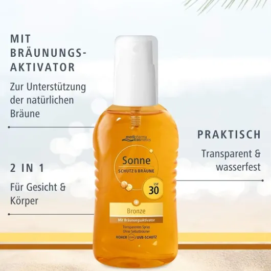 medipharma cosmetics Sonne Schutz & Bräune bronze LSF 30 200 ml Pumpspray