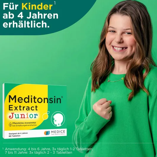 Meditonsin Extract Junior pflanzliche Erkältungstabletten 90 Stück