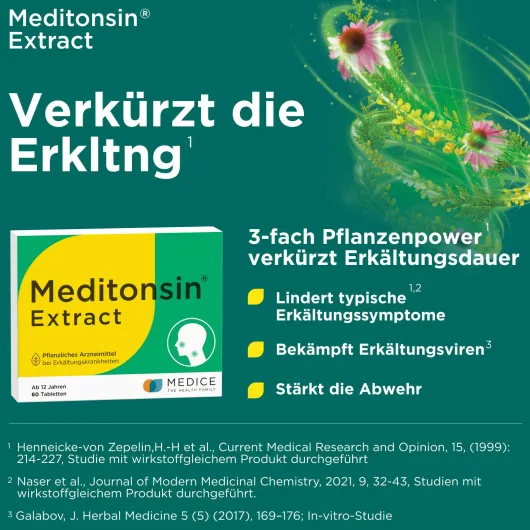 Meditonsin Extract pflanzliche Erkältungstabletten 20 Stück