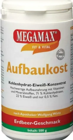 Megamax Aufbaukost Erdbeere 500 G Pulver