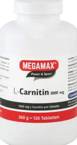 Megamax L-Carnitin 1000mg 120 Tabletten