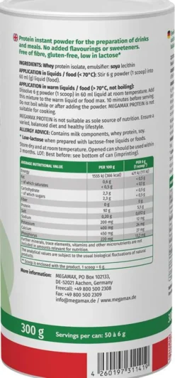 Megamax Protein Instant Neutral 300g Pulver