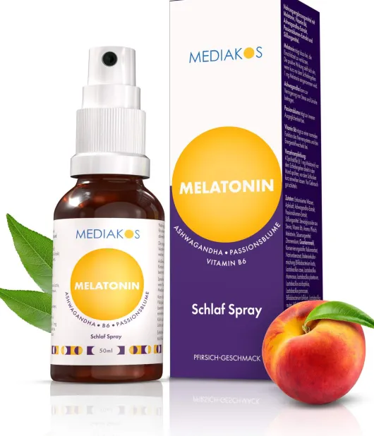 Melatonin Ashwaganda Mediakos Schlaf Spray Vegan 50 ml