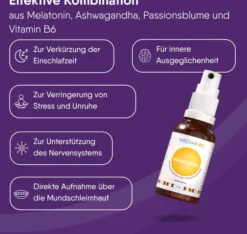Melatonin Ashwaganda Mediakos Schlaf Spray Vegan 50 ml