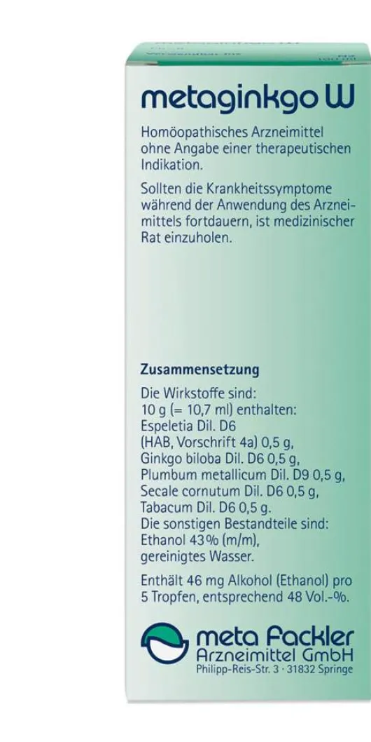 Metaginkgo W 100 ml Tropfen