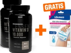 Microbionic Vitamin D 10.000 2 x 90 Tabletten + Kältekompressen