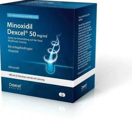 Minoxidil Dexcel 50 mg Je ml 3 X 60 ml Spray