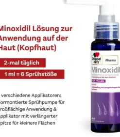 Minoxidil Doppelherz Pharma 20 mg je ml 3 x 60 ml Lösung für Frauen