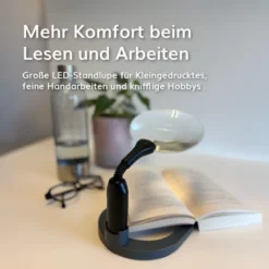 Möller-Therm LED-Standlupe mit abnehmbarem Fuß