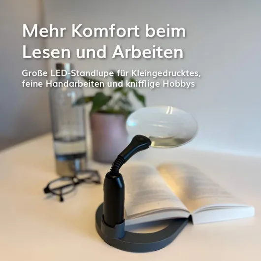 Möller-Therm LED-Standlupe mit abnehmbarem Fuß