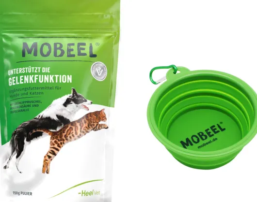 Mobeel Pulver für Hund und Katze 150 g + gratis Mobeel Faltnapf