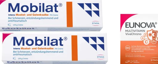 Mobilat intens Muskel- und Gelenksalbe 3 % 2 x 100 g + gratis Eunova VivaChrono 2 x 10 Tabletten