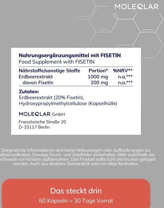 Moleqlar Fisetin Flavonoid Extract 60 Kapseln