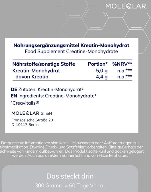 Moleqlar Kreatin Creatine Monohydrrat 300 G