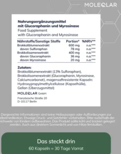 Moleqlar Sulforapro Glucoraphanin+ Myrosinase 60 Kapseln