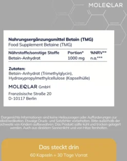 Moleqlar Tmg Betain-Anhydrat 60 Kapseln