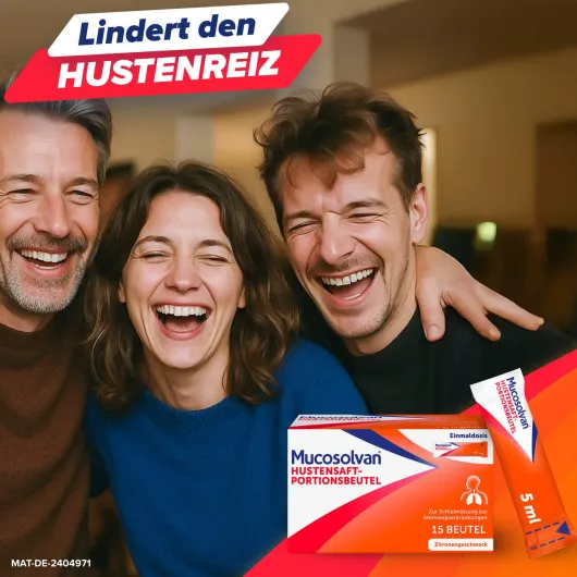 Mucosolvan Hustensaft-Portionsbeutel 15 x 5 ml