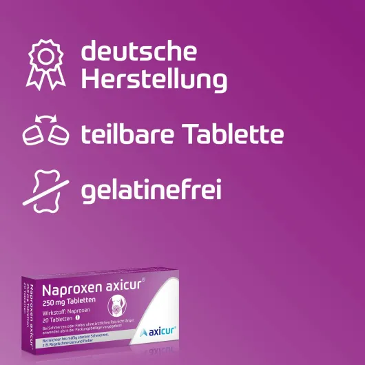 Naproxen axicur 250 mg 20 Tabletten