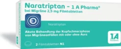 Naratriptan 1a Pharma bei Migräne 2,5 mg 2 Filmtabletten