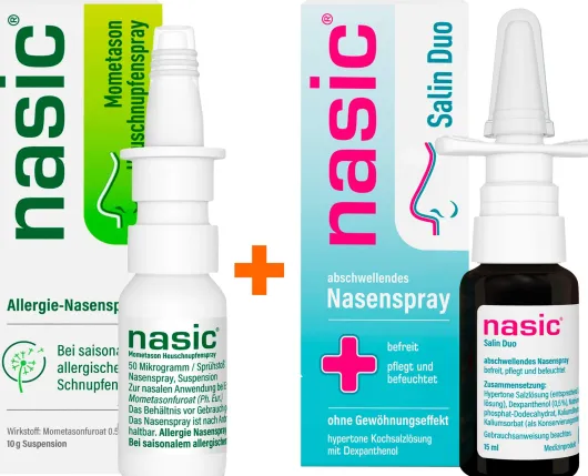 Nasic Mometason Heuschnupfenspray 10 g + Nasic Salin Duo Nasenspray 15 ml