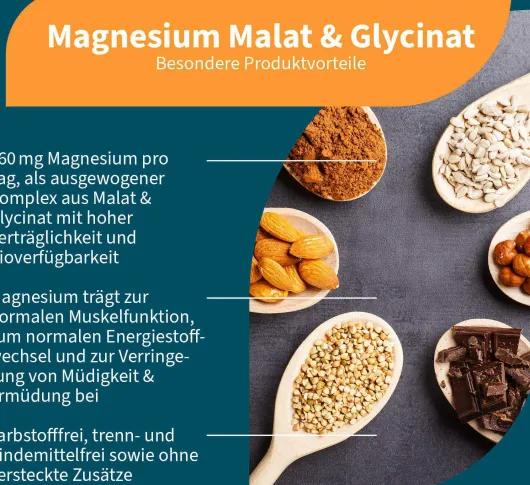 NatuGena Magnesium Malat & Glycinat 90 Kapseln