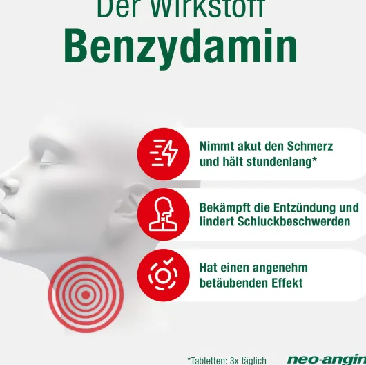 Neo-Angin Benzydamin akute Halsschmerzen Zitrone 40 Lutschtabletten