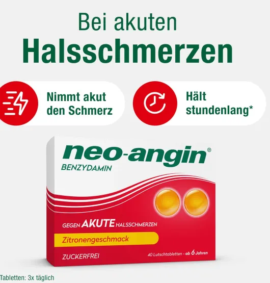 Neo-Angin Benzydamin akute Halsschmerzen Zitrone 40 Lutschtabletten