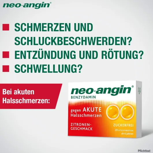 Neo-Angin Benzydamin akute Halsschmerzen Zitrone 40 Lutschtabletten