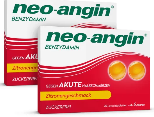 Neo angin Benzydamin Zitrone 2 x 20 Lutschtabletten
