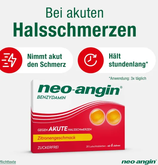 Neo angin Benzydamin Zitrone 20 Lutschtabletten