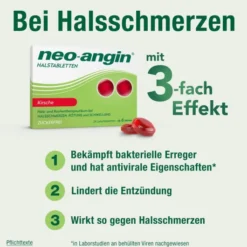 Neo Angin Halstabletten Kirsche zuckerfrei 24 Lutschtabletten
