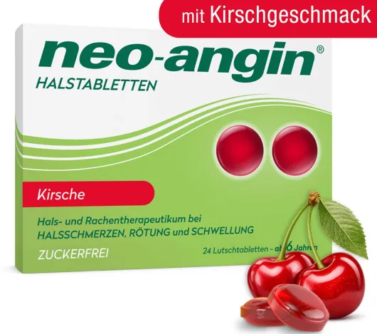 Neo Angin Halstabletten Kirsche zuckerfrei 24 Lutschtabletten