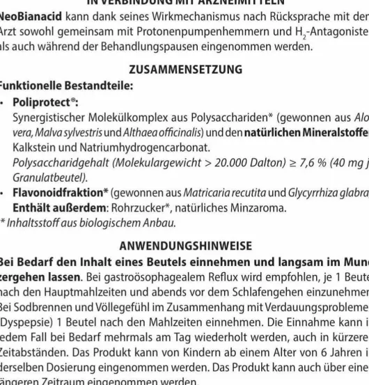 Neobianacid Direktgranulat 20 Beutel