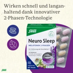 Neuro Sleep Melatonin 2-Phasen Tabletten Salus 60 Stück