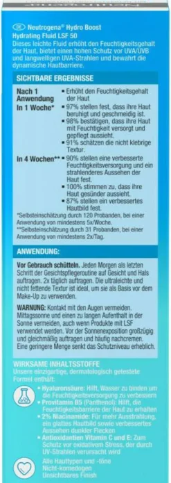 Neutrogena Hydro Boost Hydrating Fluid Lsf 50