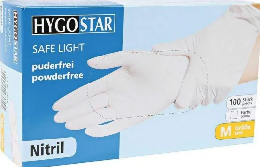 Nitrilhandschuhe Safe Light S weiß, Puderfrei, 100 Stück