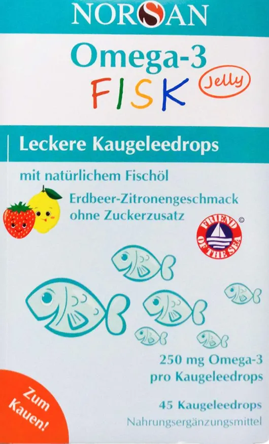 Norsan Omega-3 Fisk Jelly F.Kinder Dragees