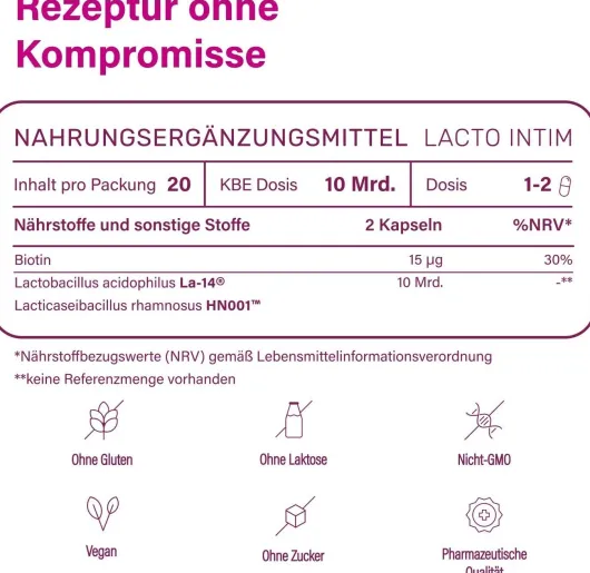 Nupure Lacto Intim 20 Magensaftresistente Kapseln