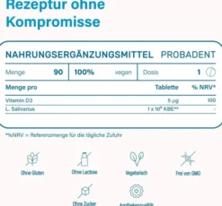 Nupure Probadent Probiotikum Mundflora Lemon 90 Lutschtabletten