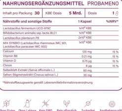 Nupure Probameno Milchsäurebakterien + Vitamine 30 Kapseln