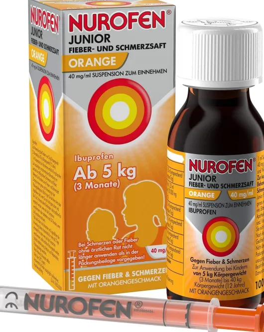 Nurofen Junior Fieber- & Schmerzsaft Orange 40 mg pro ml 100 ml