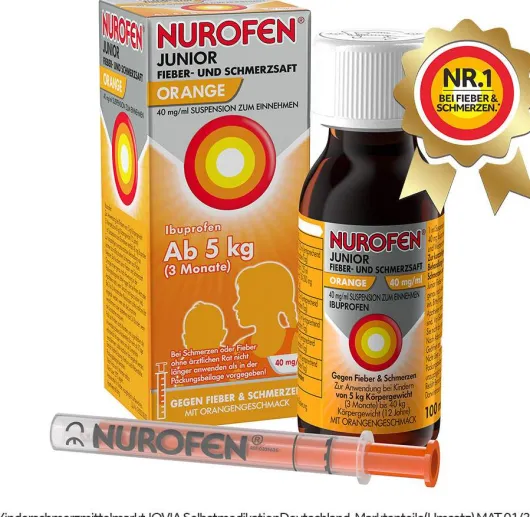 Nurofen Junior Fieber- & Schmerzsaft Orange 40 mg pro ml 100 ml