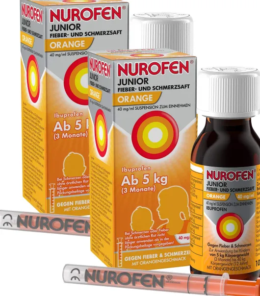 Nurofen Junior Fieber- & Schmerzsaft Orange 40 mg pro ml 2 x 100 ml