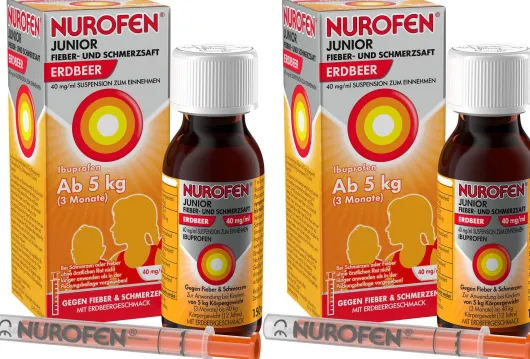 Nurofen Junior Fieber- & Schmerzsaft 40 mg pro 1 ml Erdbeere 2 x 150 ml