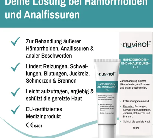 Nuvinol Hämorrhoiden-Gel und Analfissuren-Gel 40 ml